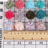 24Pcs/Lot 25mm Lace Gauze Elastic Flower Ball DIY Plush Pompom Mesh Pendant