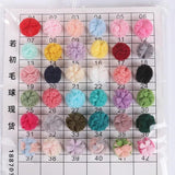 24Pcs/Lot 25mm Lace Gauze Elastic Flower Ball DIY Plush Pompom Mesh Pendant