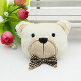 10pcs Cartoon Plush Padded Patches Bowknot Bear Appliques DIY Crafts