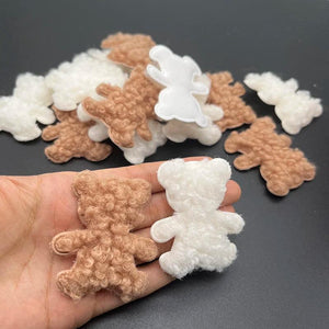 20Pcs Teddy Plush Bear Head Appliques for Sewing DIY Decor Accessories