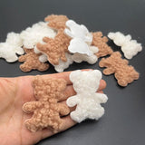 20Pcs Teddy Plush Bear Head Appliques for Sewing DIY Decor Accessories