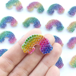 30Pcs Rainbow Crystal Rhinestone Applique for DIY Clothes Shoes Hat Sewing Patch