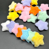 20pcs 50mm Plush Star Shape Padded Mink Hair Applique DIY Sewing Supplies