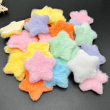 20pcs 50mm Plush Star Shape Padded Mink Hair Applique DIY Sewing Supplies