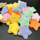 20pcs 50mm Plush Star Shape Padded Mink Hair Applique DIY Sewing Supplies