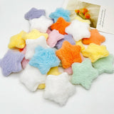 20pcs 50mm Plush Star Shape Padded Mink Hair Applique DIY Sewing Supplies