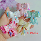 10pcs Pink Double Bow Padded Appliques for DIY Craft