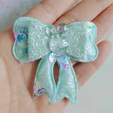 10pcs Pink Double Bow Padded Appliques for DIY Craft