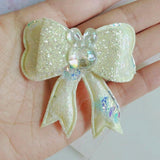 10pcs Pink Double Bow Padded Appliques for DIY Craft