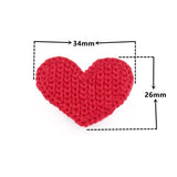 20 Pcs Mini Heart Cotton Knitting Flower for Decoration DIY Crafts