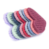 20 Pcs Mini Heart Cotton Knitting Flower for Decoration DIY Crafts
