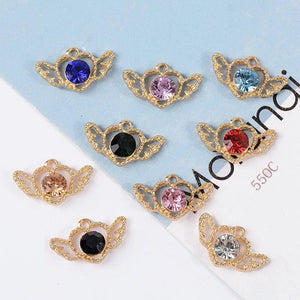 10 Pcs/Lot Angel Love Rhinestone Diamond Buttons Clasp Necklace Bracelet DIY