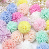 25mm Lace Gauze Pom Pom Elastic Flowers Balls DIY Plush Pompom Pendant
