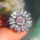 Princess Snowflake Zircon Ring 925 Stamp Wedding Ornament Gift