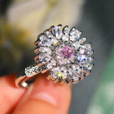 Princess Snowflake Zircon Ring 925 Stamp Wedding Ornament Gift