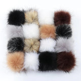 Colorful Dark Buckle Faux Fox Fur Pompom Women Caps Shoes Accessory