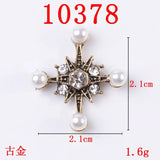 10 Pcs Pearl Crystal Rhinestone Buttons Clasp DIY Accessories