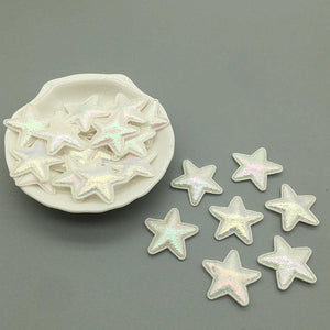 100Pcs 25mm Glitter Stars Patches for DIY Clothes Headwear