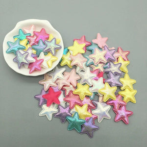 100Pcs 25mm Glitter Stars Patches for DIY Clothes Headwear
