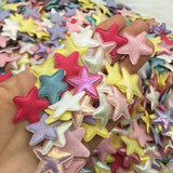 100Pcs 25mm Glitter Stars Patches for DIY Clothes Headwear