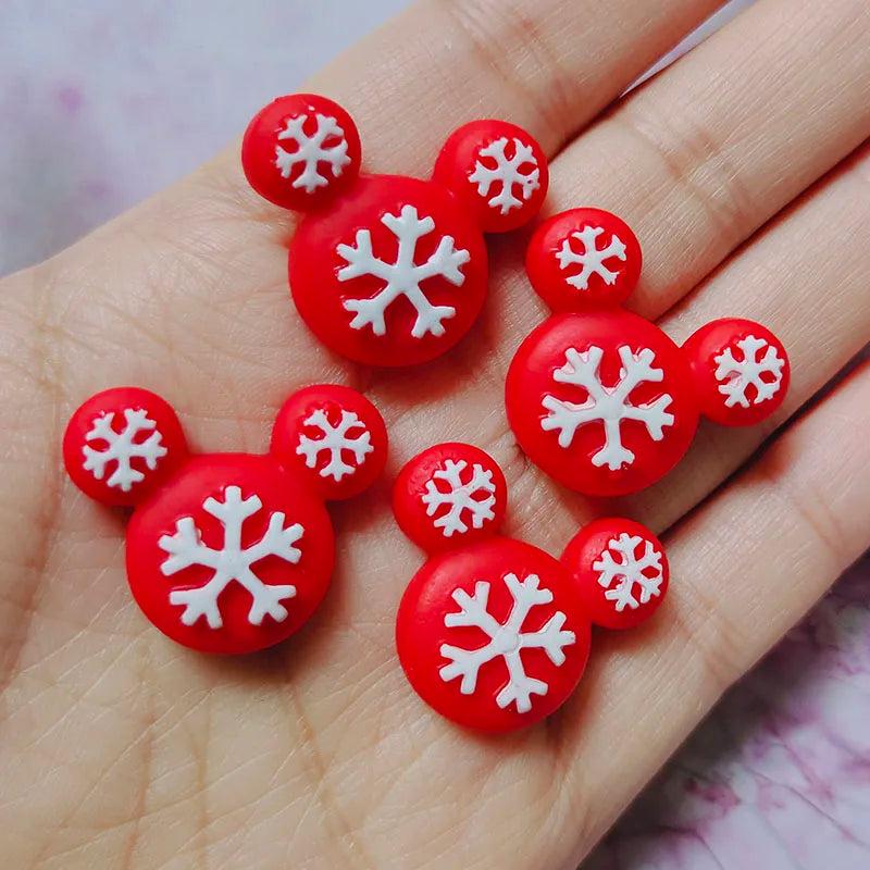 20pcs Christmas Resin Flatback Cabochons DIY Hair Accessories Decor