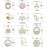 10 pcs Pearl Rhinestone Buttons Flatback Flower Brooch Embellishments
