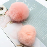 20pcs Fluffy Soft Pompon Faux Fur Ball DIY Keychain Pendant