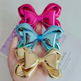 6pcs PU Oversize Bow Appliques Hair Accessories DIY Craft