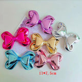 6pcs PU Oversize Bow Appliques Hair Accessories DIY Craft