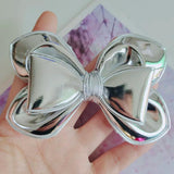 6pcs PU Oversize Bow Appliques Hair Accessories DIY Craft