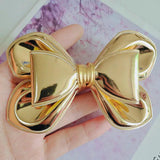 6pcs PU Oversize Bow Appliques Hair Accessories DIY Craft