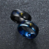 Smart Display Temperature Couple Ring Gold/Silver Alphabet Stainless Steel