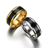 Smart Display Temperature Couple Ring Gold/Silver Alphabet Stainless Steel