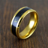 Smart Display Temperature Couple Ring Gold/Silver Alphabet Stainless Steel