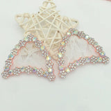 20Pcs Rhinestone Cat Ear Padded Applique for DIY Clothes Shoes Hat Headwear