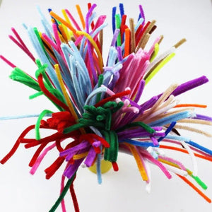 Chenille Stems Pipe Cleaners Plush Stick Pompoms Kids Educational Toys