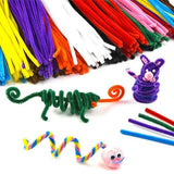 Chenille Stems Pipe Cleaners Plush Stick Pompoms Kids Educational Toys