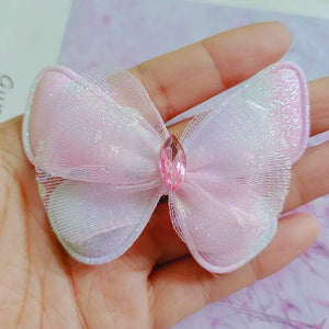 10pcs Double-Layer Butterfly Padded Appliques Bow Hair Accessories