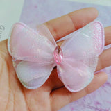 10pcs Double-Layer Butterfly Padded Appliques Bow Hair Accessories