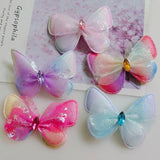 10pcs Double-Layer Butterfly Padded Appliques Bow Hair Accessories