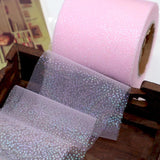 25 Yds Rainbow Foil Dot Tulle Roll Organza Gauze Fabric Baby Shower Party