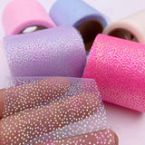 25 Yds Rainbow Foil Dot Tulle Roll Organza Gauze Fabric Baby Shower Party