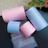 25 Yds Rainbow Foil Dot Tulle Roll Organza Gauze Fabric Baby Shower Party