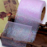 25 Yds Rainbow Foil Dot Tulle Roll Organza Gauze Fabric Baby Shower Party