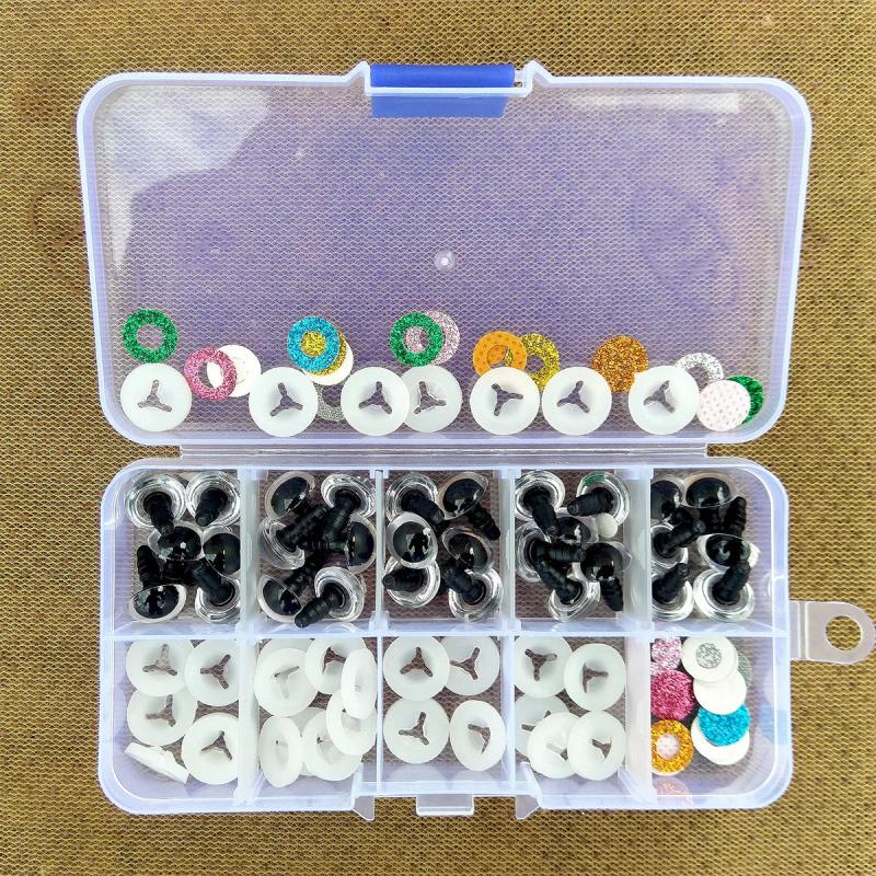 30pcs 3D Glitter Safety Eyes for Crochet Toys Amigurumi Crafts 10/12/14/16mm