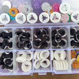 30pcs 3D Glitter Safety Eyes for Crochet Toys Amigurumi Crafts 10/12/14/16mm