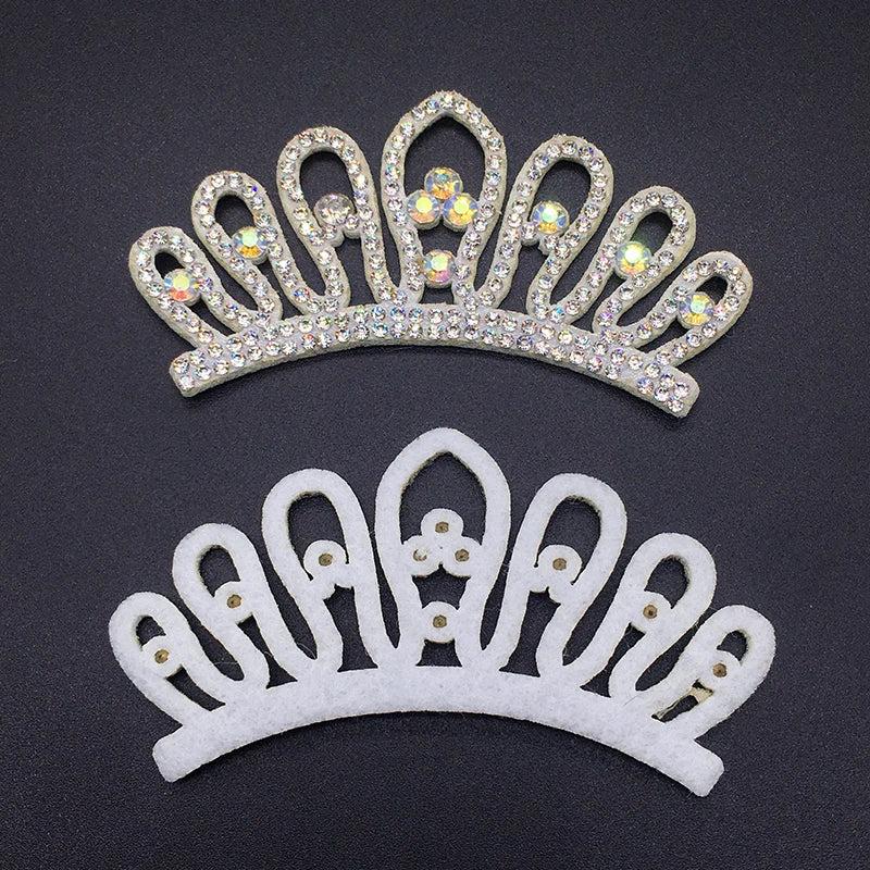 10Pcs 85MM Rhinestone Patches DIY Crafts Decor Applique Headwear Headband Bow