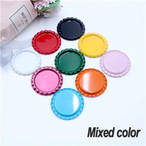 25pcs Colored Round Bottle Caps 25mm DIY Crafts Accessories
