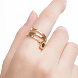 Geometric Multilayer Ring Stainless Steel Cubic Zircon Ring