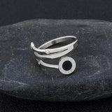 Geometric Multilayer Ring Stainless Steel Cubic Zircon Ring